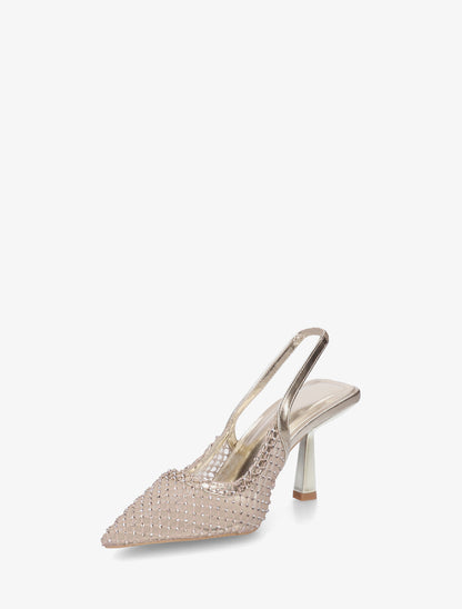 Escarpins pointu à strass - Or - 3