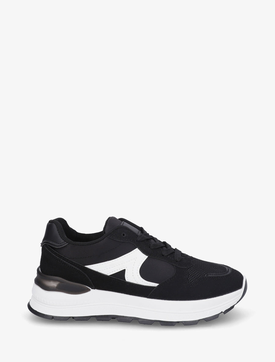 Sneakers en simili stylisés - Noir - 1