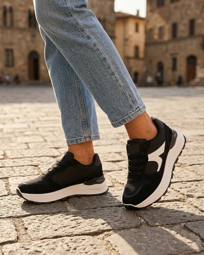 Sneakers en simili stylisés - Noir