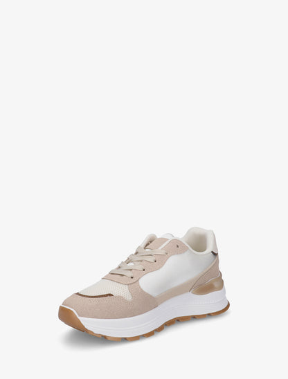 Sneakers en simili stylisés - Beige - 3