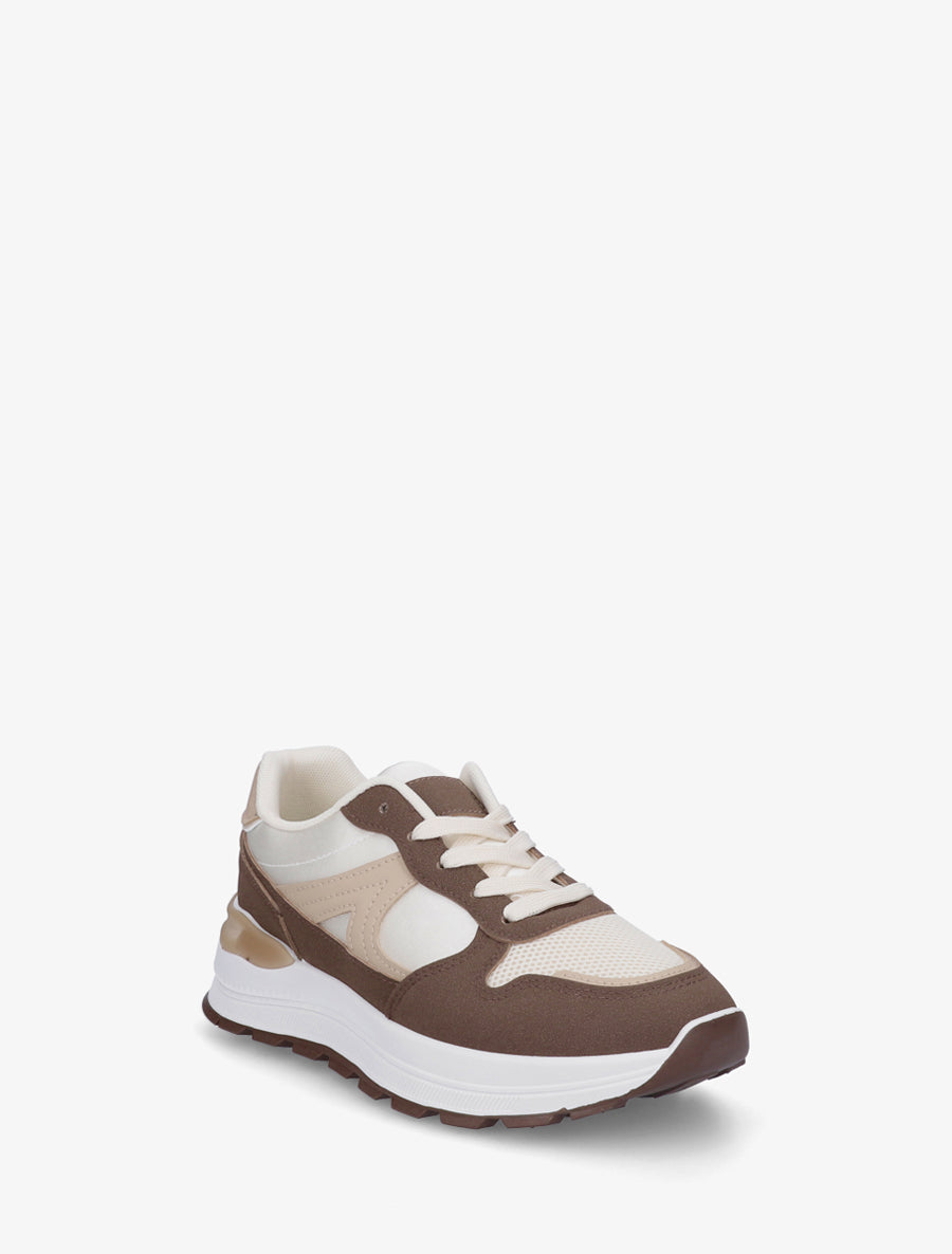 Sneakers en simili stylisés - Marron - 2