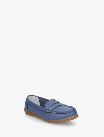 Mocassins en simili effet grainé - Bleu foncé - 2