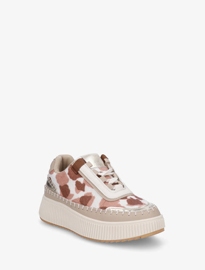 Sneakers imprimés à semelle plateforme - Rose/marron - 2