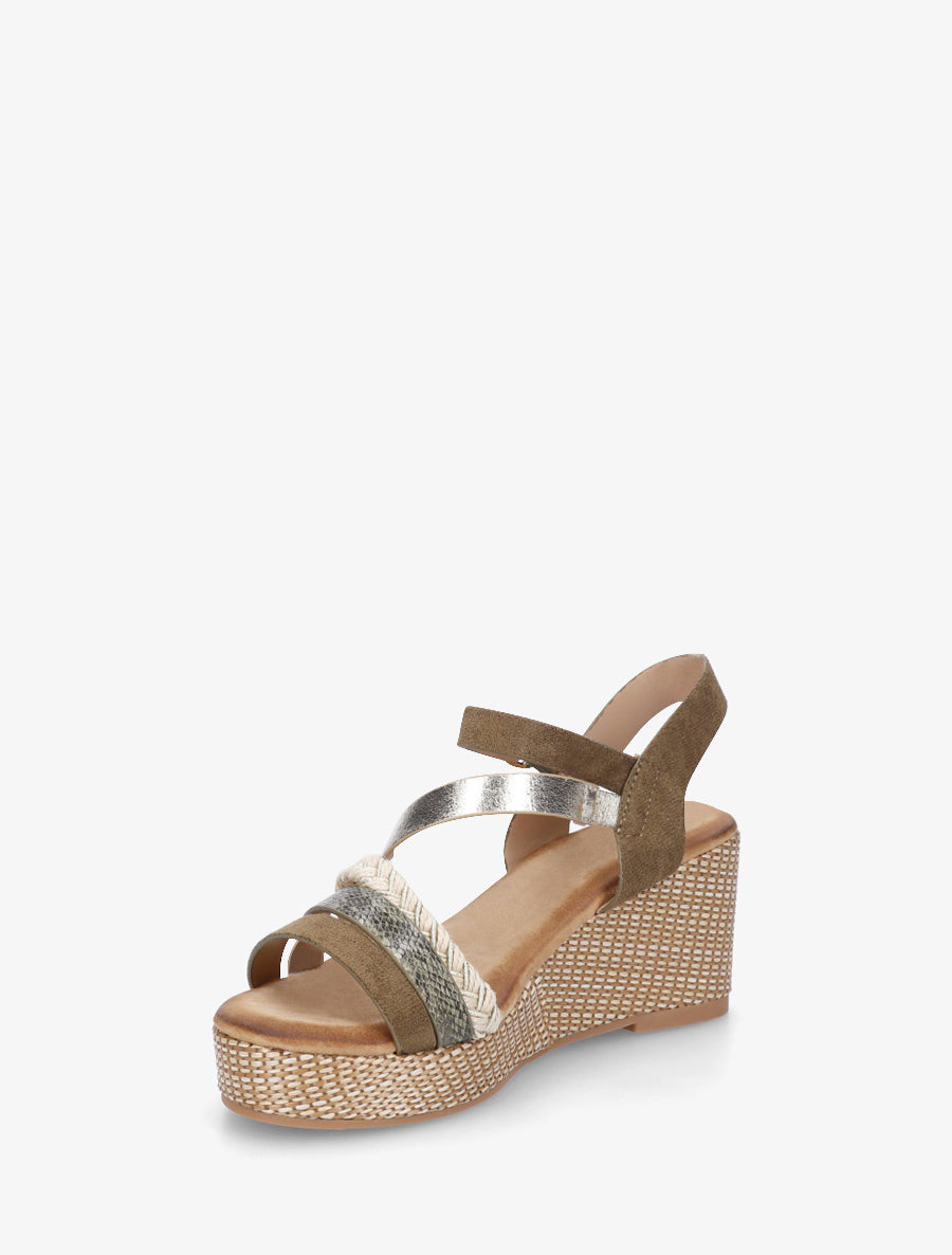 Sandales multibride fantaisie - Kaki - 3