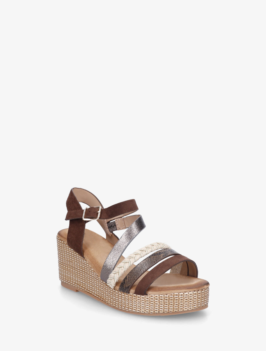 Sandales multibride fantaisie - Marron - 2