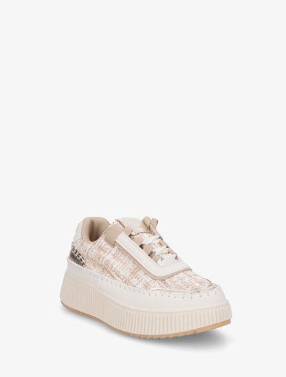 Sneakers imprimés à semelle plateforme - Beige - 2
