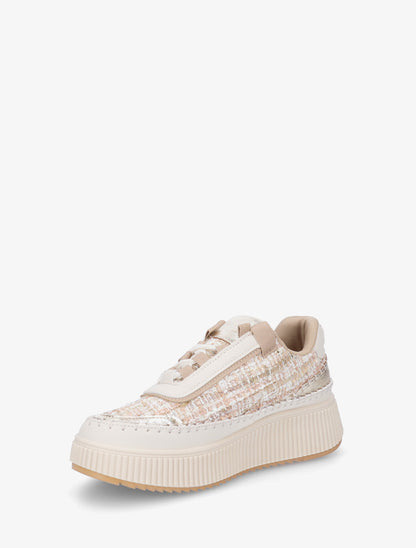 Sneakers imprimés à semelle plateforme - Beige - 3