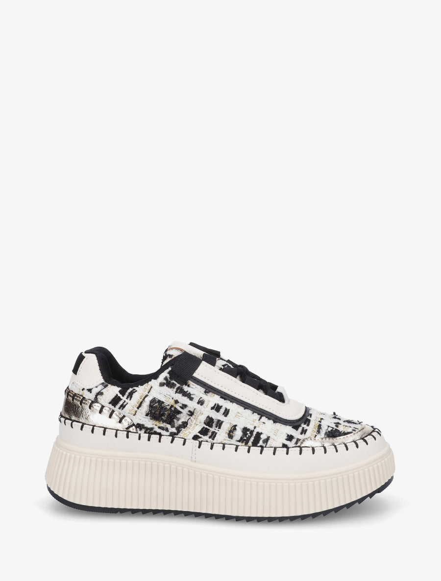 Sneakers imprimés à semelle plateforme - Noir - 1