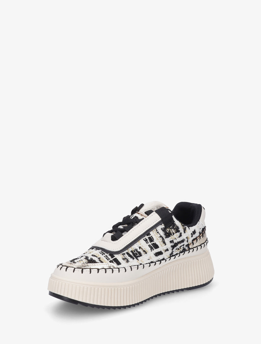 Sneakers imprimés à semelle plateforme - Noir - 3