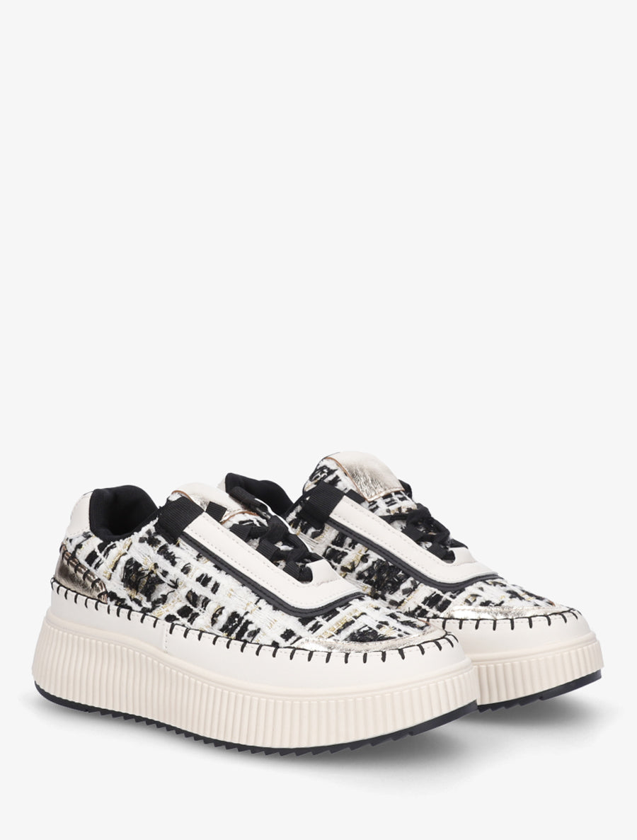 Sneakers imprimés à semelle plateforme - Noir - 4
