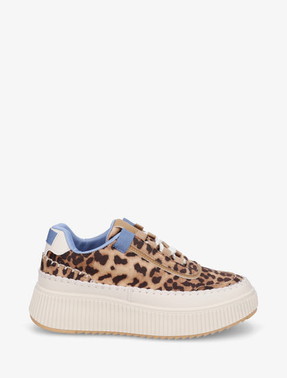 Sneakers imprimés à semelle plateforme - Camel - 1