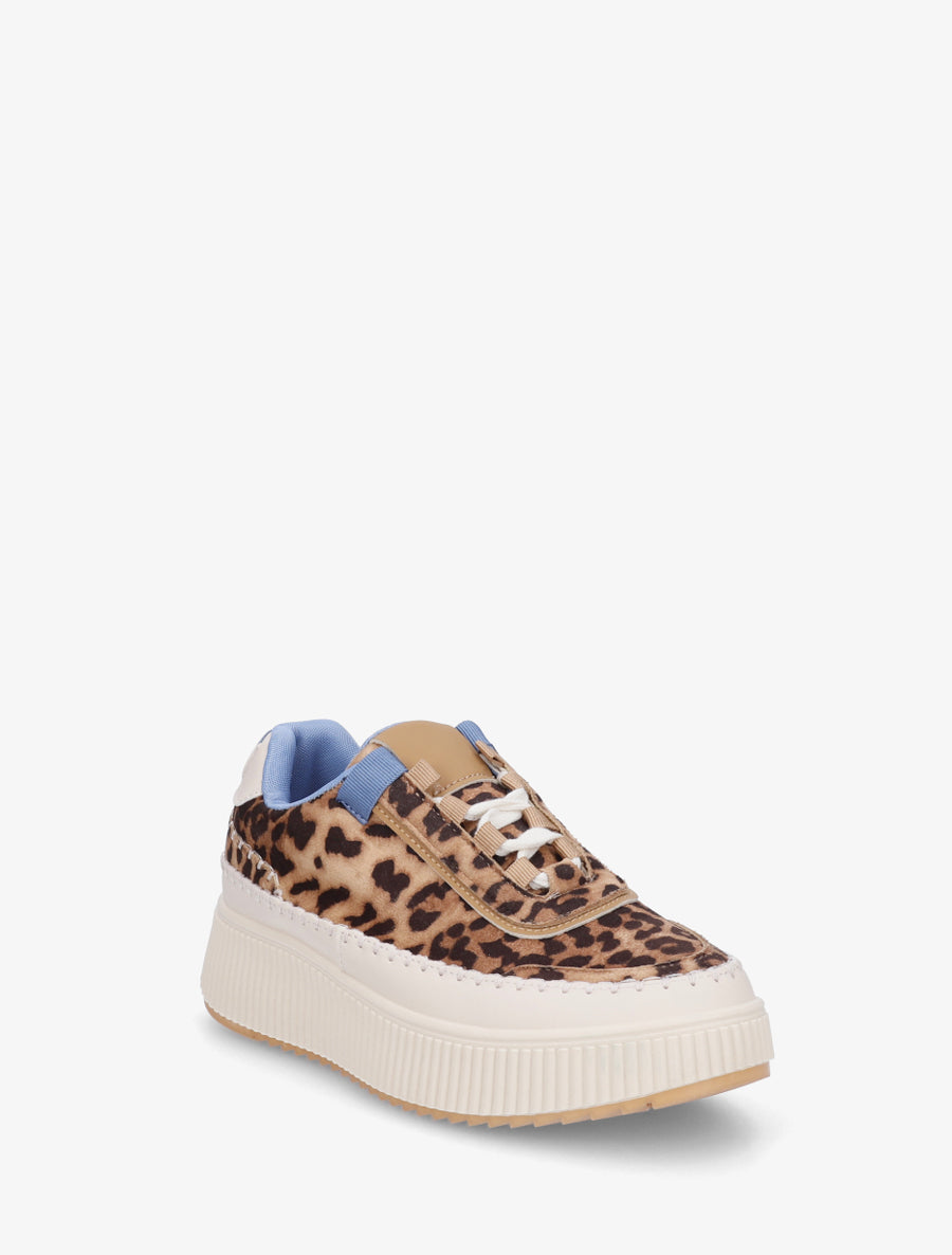 Sneakers imprimés à semelle plateforme - Camel - 2