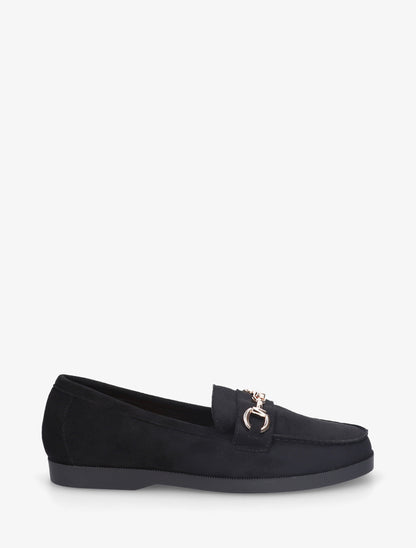 Mocassins en suédine à boucle métallique - Noir - 1