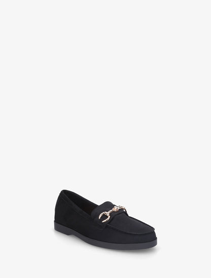 Mocassins en suédine à boucle métallique - Noir - 2