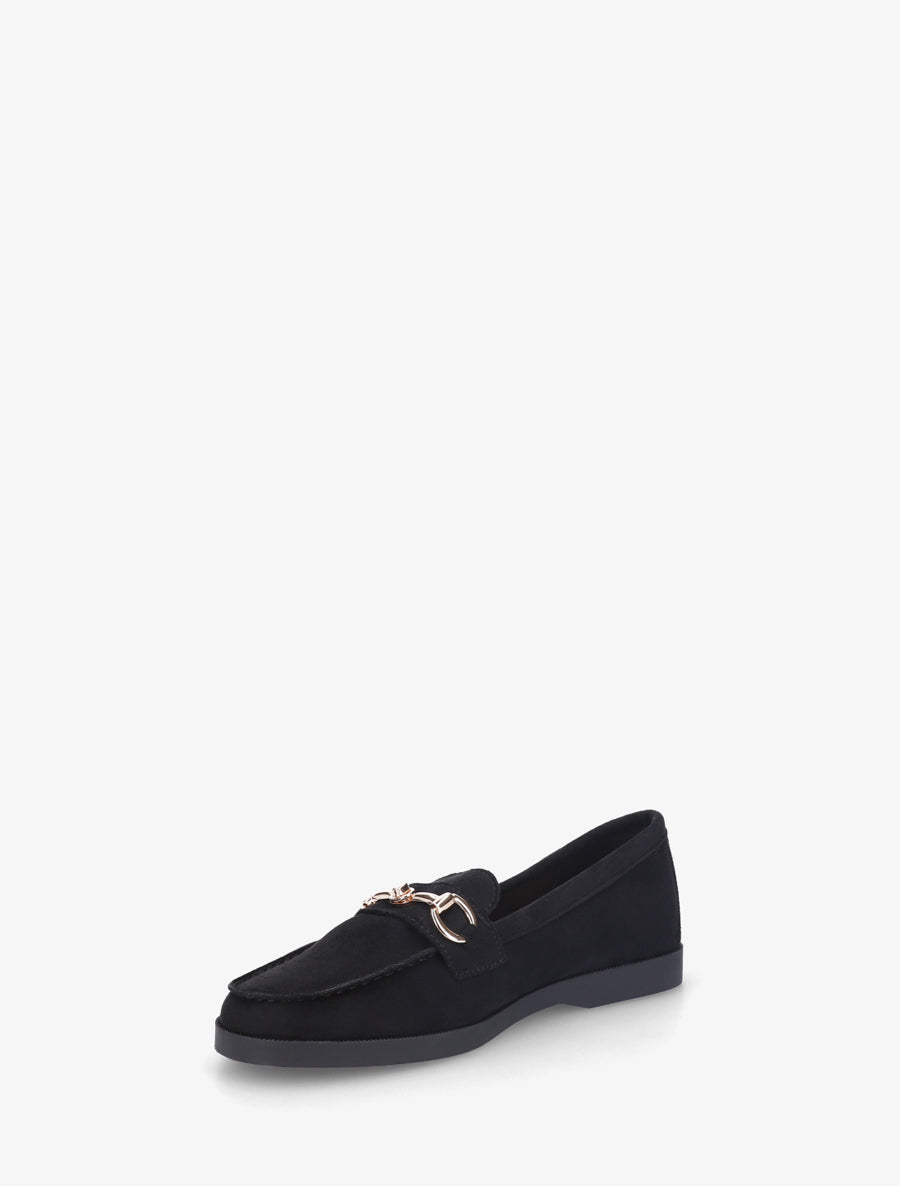 Mocassins en suédine à boucle métallique - Noir - 3