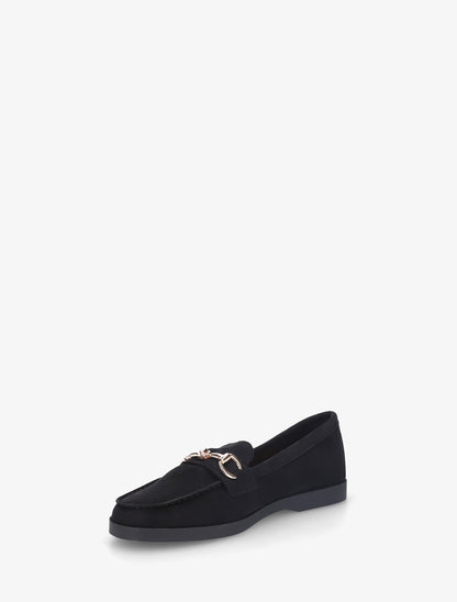 Mocassins en suédine à boucle métallique - Noir - 3
