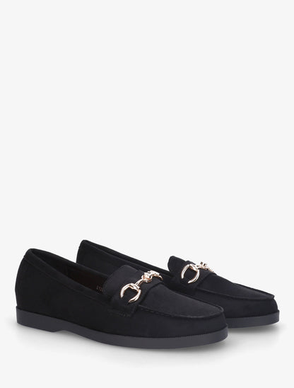Mocassins en suédine à boucle métallique - Noir - 4