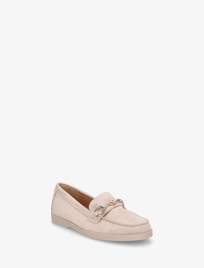 Mocassins en suédine à boucle métallique - Beige - 2
