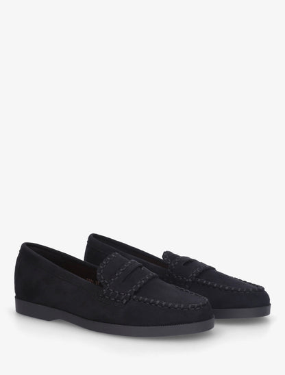 Mocassins en suédine à surpiqûres - Noir - 4