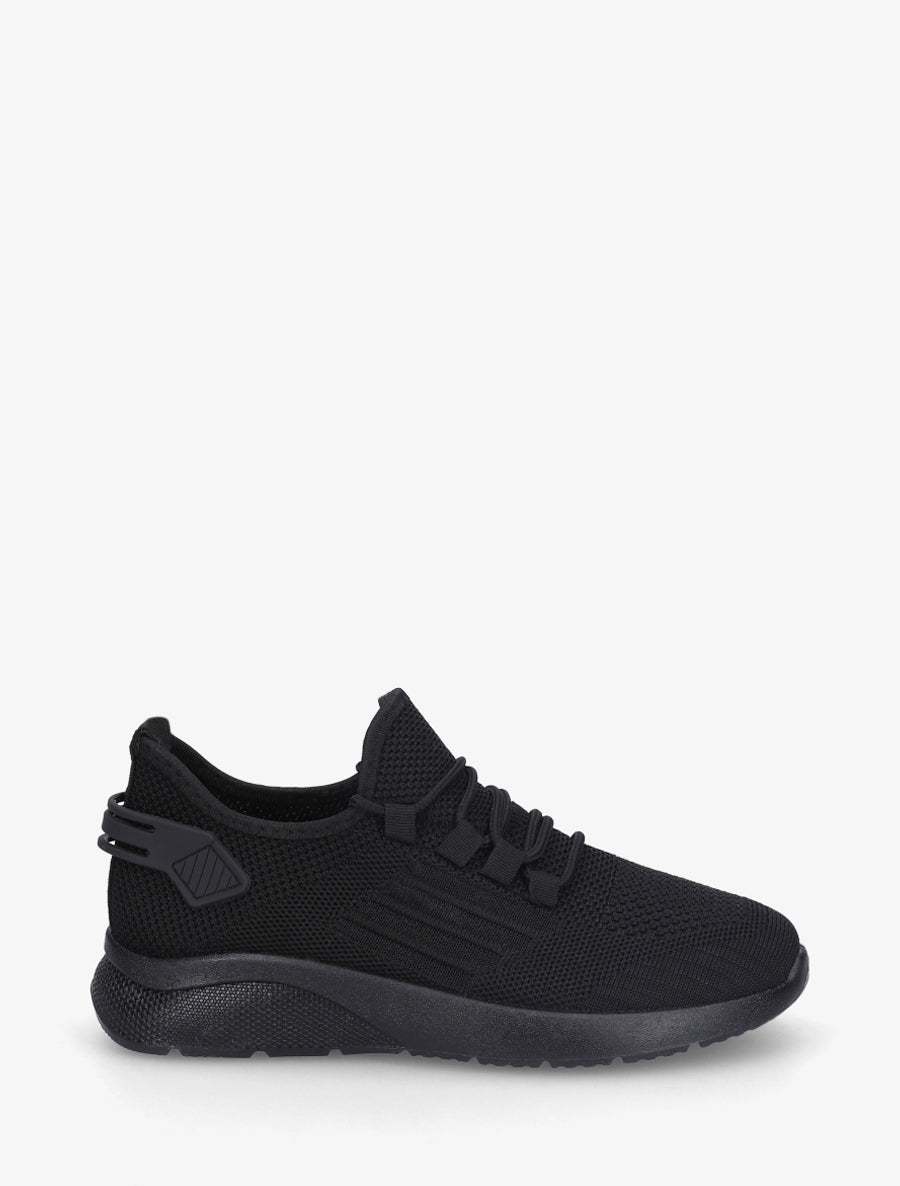 Baskets en tissu style running - Noir - 1