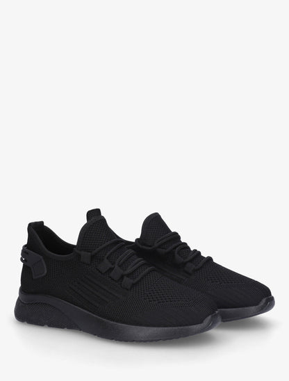 Baskets en tissu style running - Noir - 4
