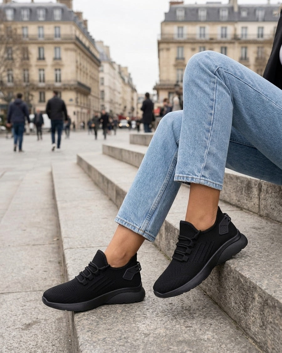 Baskets en tissu style running - Noir