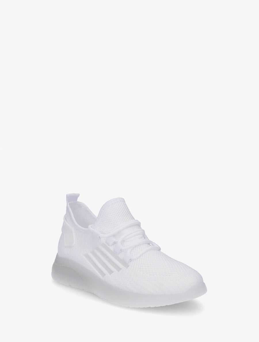 Baskets en tissu style running - Blanc - 2