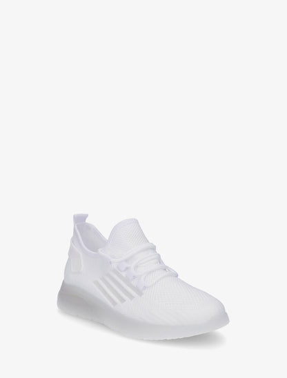 Baskets en tissu style running - Blanc - 2