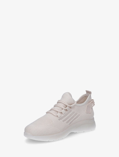 Baskets en tissu style running - Beige - 3