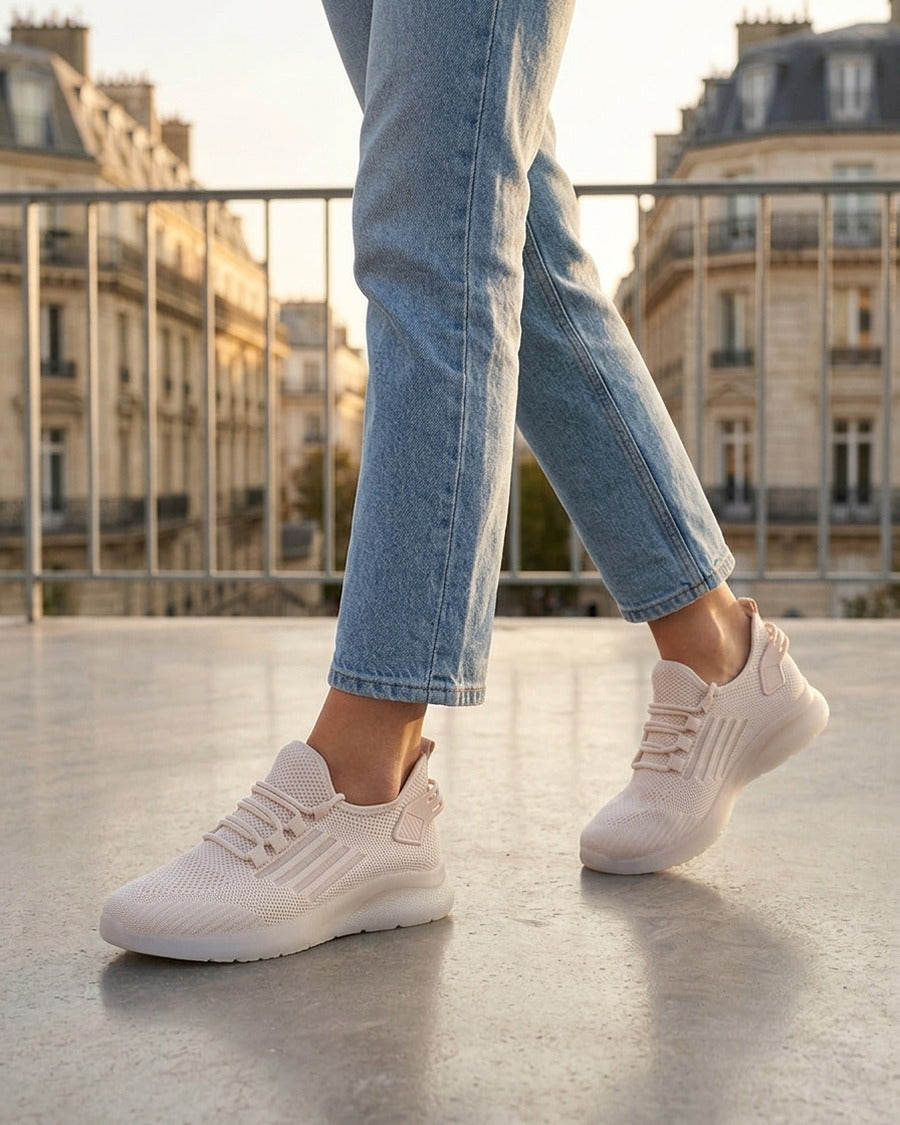 Baskets en tissu style running - Beige