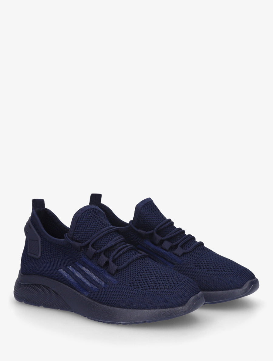 Baskets en tissu style running - Marine - 4