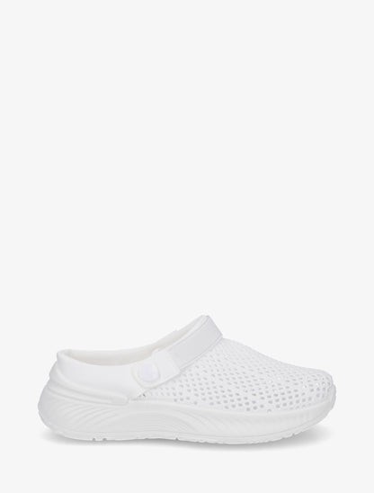 Sabots en toile à bride élastiquée - Blanc - 1