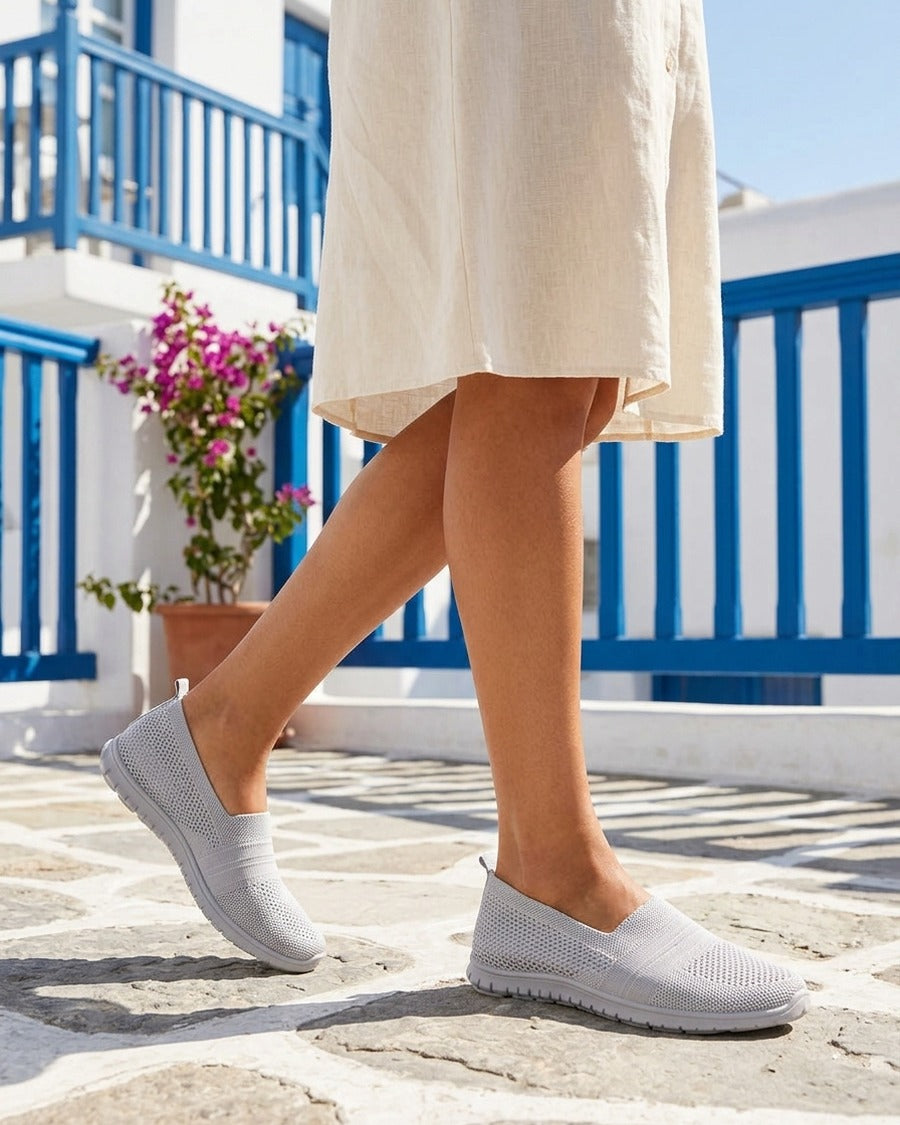 Slip-on en maille - Gris clair