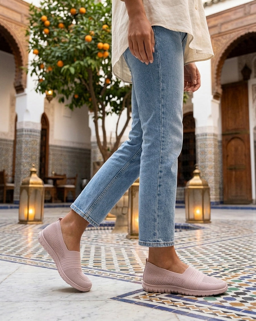 Slip-on en maille - Rose