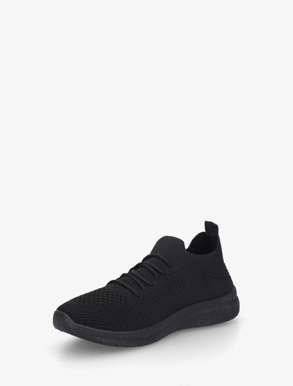 Baskets unies en maille - Noir - 3