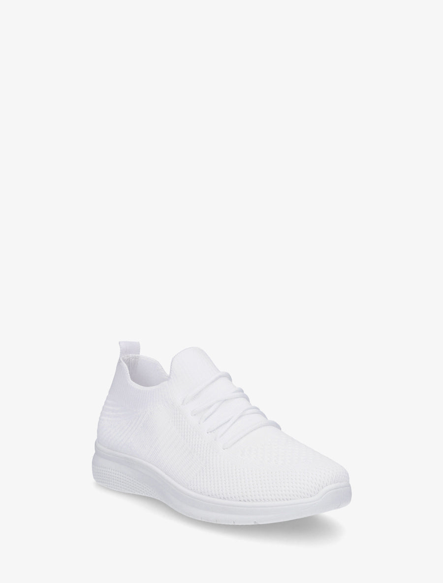 Baskets unies en maille - Blanc - 2