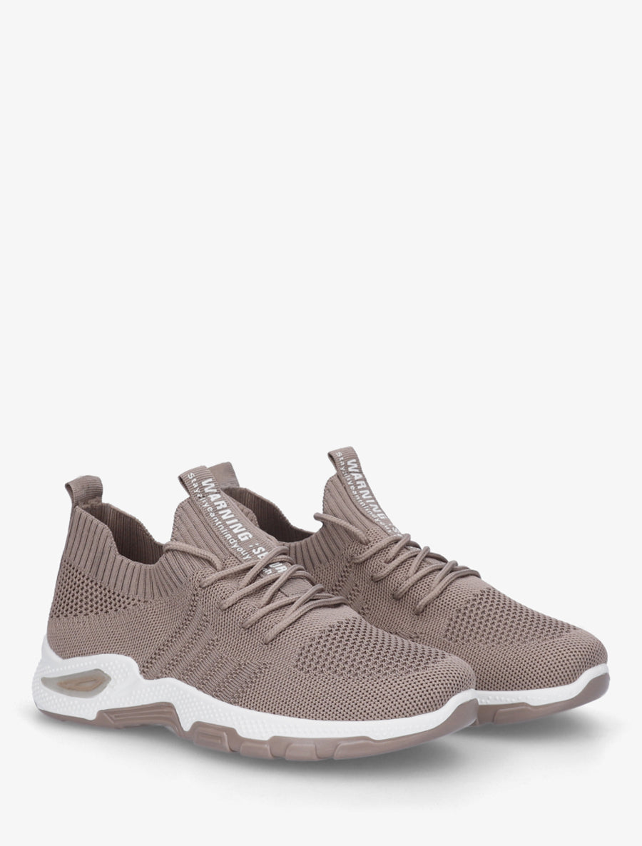 Baskets souples en maille - Taupe - 4