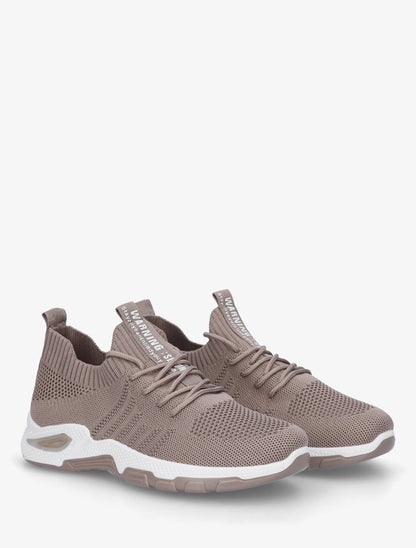 Baskets souples en maille - Taupe - 4