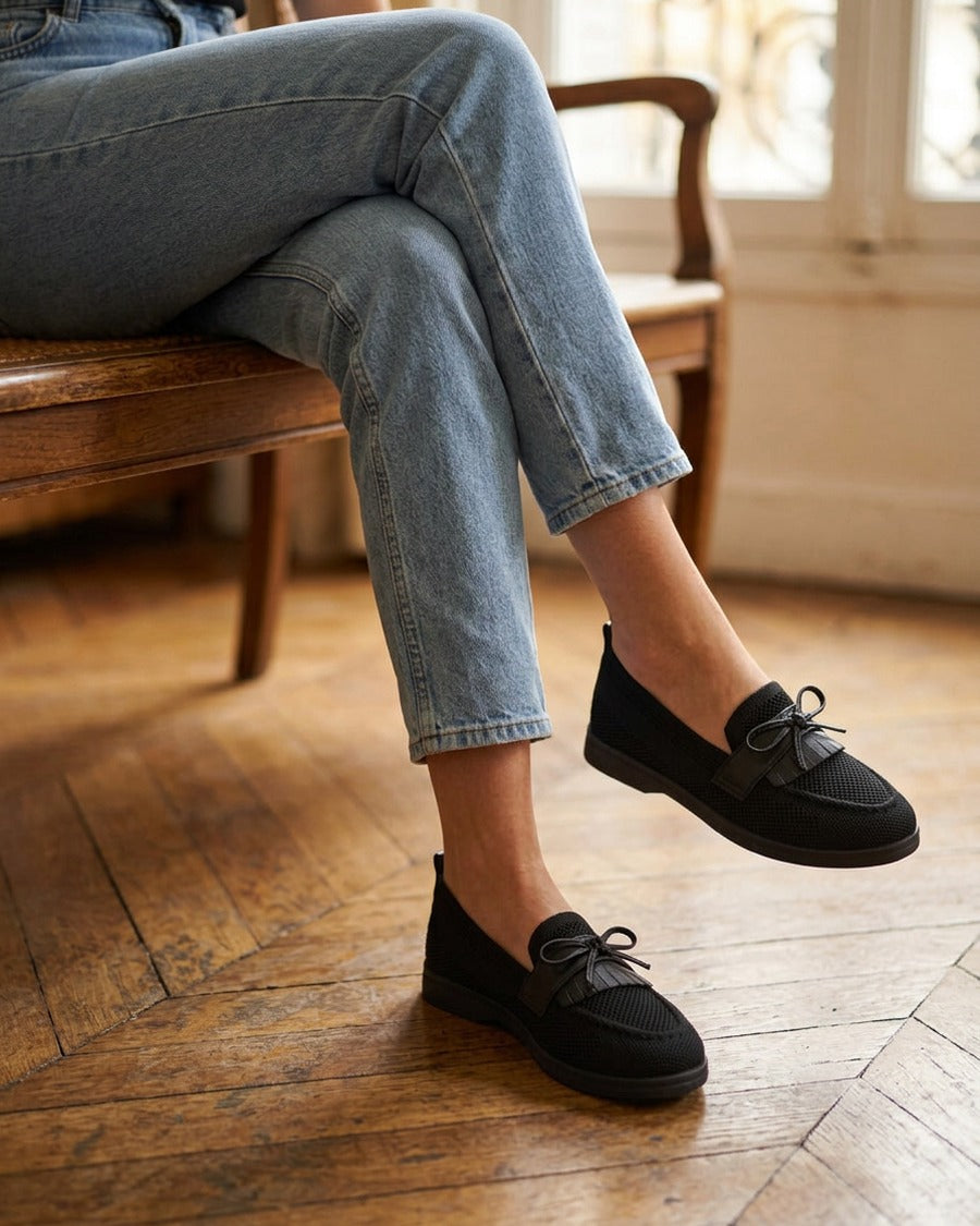 Mocassins en maille à nœud - Noir