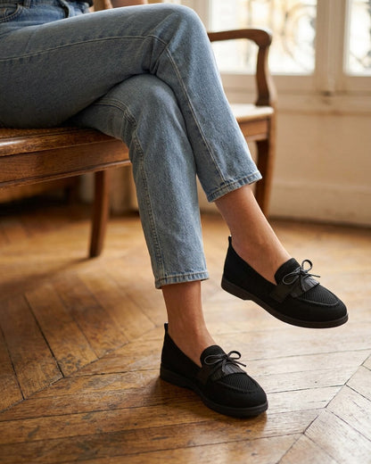 Mocassins en maille à nœud - Noir