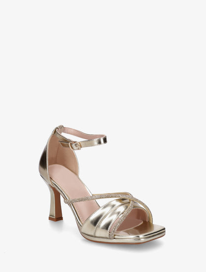 Sandales à brides strassées - Or - 2