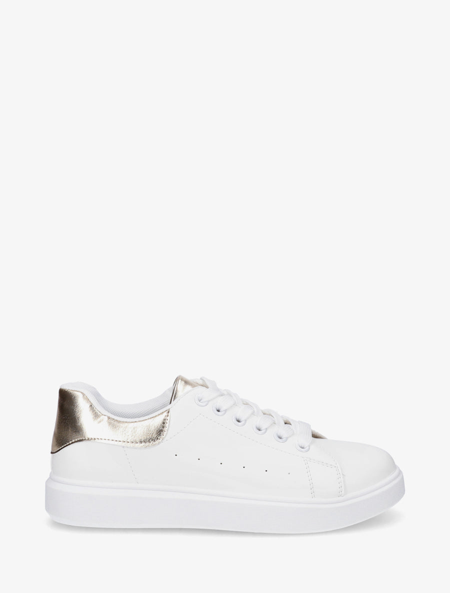 Sneakers basiques en simili - Or - 1