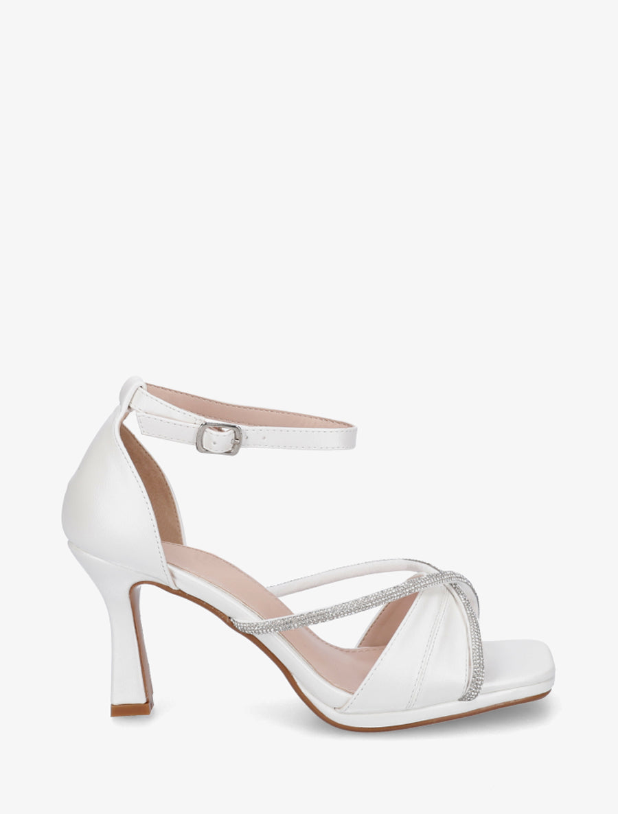 Sandales à brides strassées - Blanc - 1