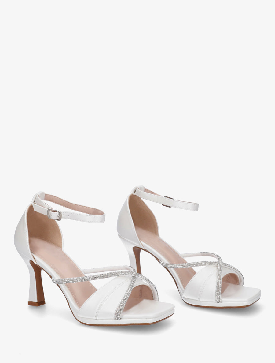 Sandales à brides strassées - Blanc - 4