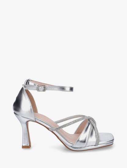 Sandales à brides strassées - Argent - 1