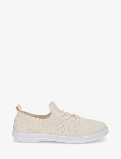 Tennis en tissu ajouré - Beige - 1