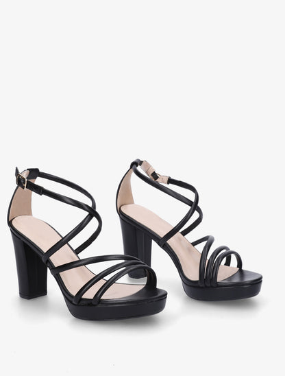 Sandales multibrides en simili - Noir - 4