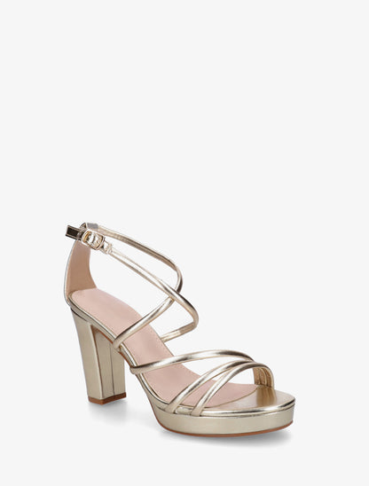 Sandales multibrides en simili - Or - 2