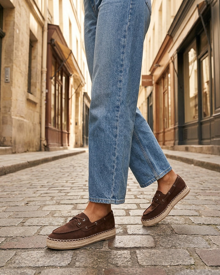 Espadrilles en suédine - Marron