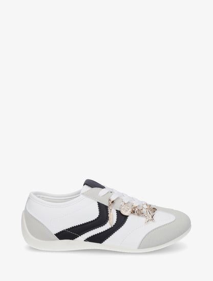 Sneakers à empiècement bijoux dépareillés - Blanc - 1
